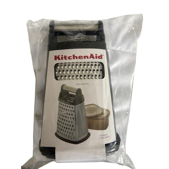KitchenAid Box Grater W/ 2 Cup Covered Storage Container Stainless Steel New! - Picture 1 of 9